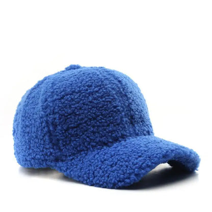 Baseball Cap warme Plüsch Kappe aus Kunstlammwolle | Verstellbare Mütze für Herbst & Frühling
