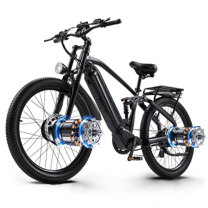 26-Zoll Power E-Mountainbike für Erwachsene 2000W Fat Tire E-Bike Dual Motor Hydraulic Brake - mit 36-monatiger Gewährleistung