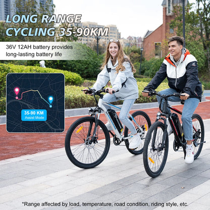 26-Zoll  Elektrofahrrad für Erwachsene 7-Gang E- Mountainbike mit 250W Motor