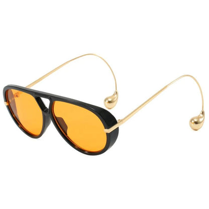 Oversize Pilotensonnenbrille Damen Oval UV400 Retro Punk Vintage Trend
