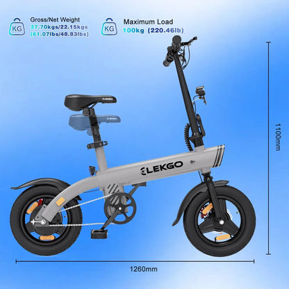 Kompaktes 14" Falt-E-Bike mit 250W Motor & LCD-Display – Leichtes City E-Bike für Erwachsene & Jugendliche