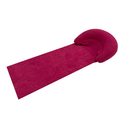1 Stück Aufblasbare Strandmatte mit Kissen, beflocktes PVC, aufblasbare Outdoor-Schlafmatte, tragbare Matratze für Wandern und Camping