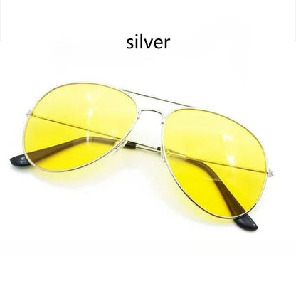 Piloten Sonnenbrille Herren Damen UV400 Vintage Brille Schwarz Gelb Unisex