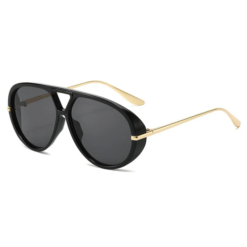 Oversize Pilotensonnenbrille Damen Oval UV400 Retro Punk Vintage Trend