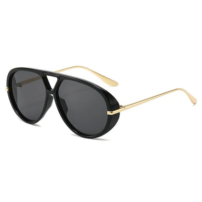 Oversize Pilotensonnenbrille Damen Oval UV400 Retro Punk Vintage Trend