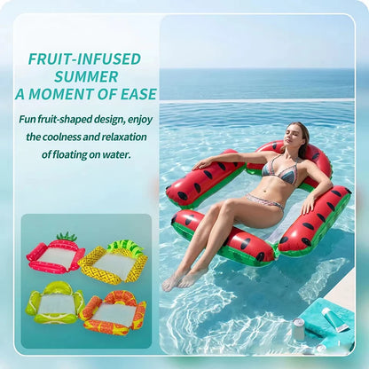 Faltbare schwimmende Frucht-Hängematte, aufblasbare Wasserliege, Wasserspielzeug, Sommer-Schwimmbad-Hängematte