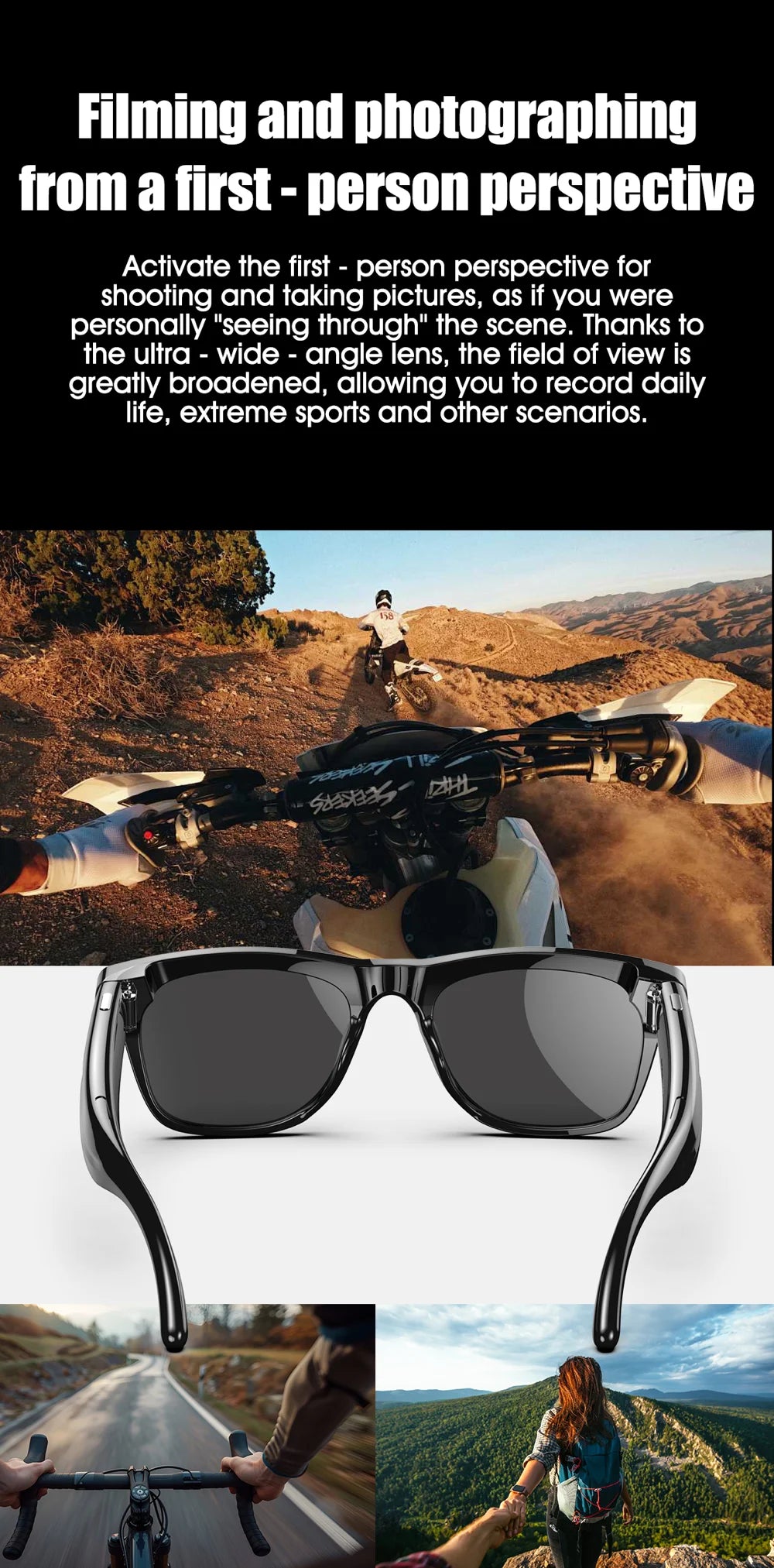 Smart AI-Sonnenbrille mit Kamera & Bluetooth