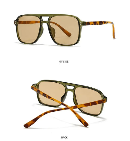 Retro Sonnenbrille für Damen & Herren | Doppel-Brücke Design, UV400 Schutz, Vintage Gradient Shades
