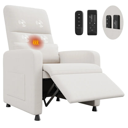 Relaxsessel NOVALUX Elektrisch Massagesessel mit Wärme USB Liegefunktion Grau