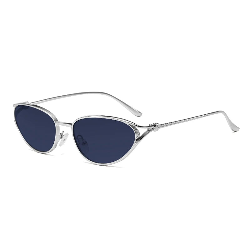 Retro-Sonnenbrille aus Metall mit Katzenaugen-Design für Damen, modische Farbverlaufsbrille, UV400