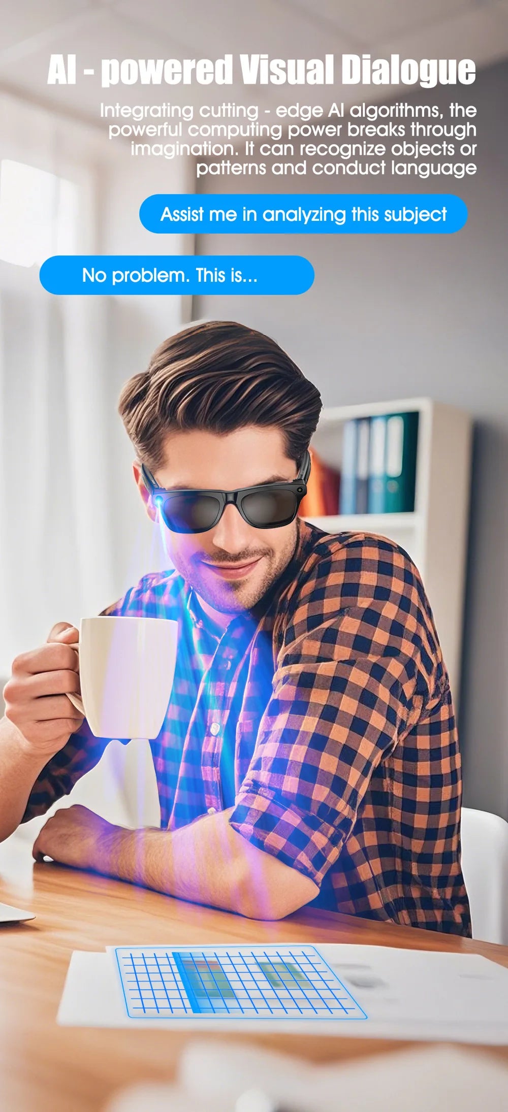 Smart AI-Sonnenbrille mit Kamera & Bluetooth