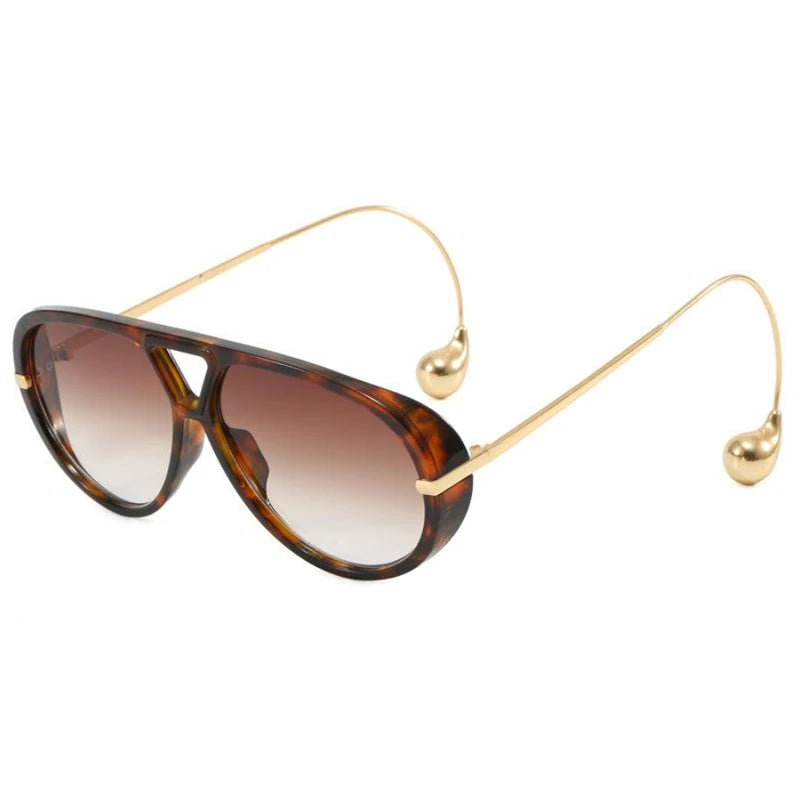 Oversize Pilotensonnenbrille Damen Oval UV400 Retro Punk Vintage Trend