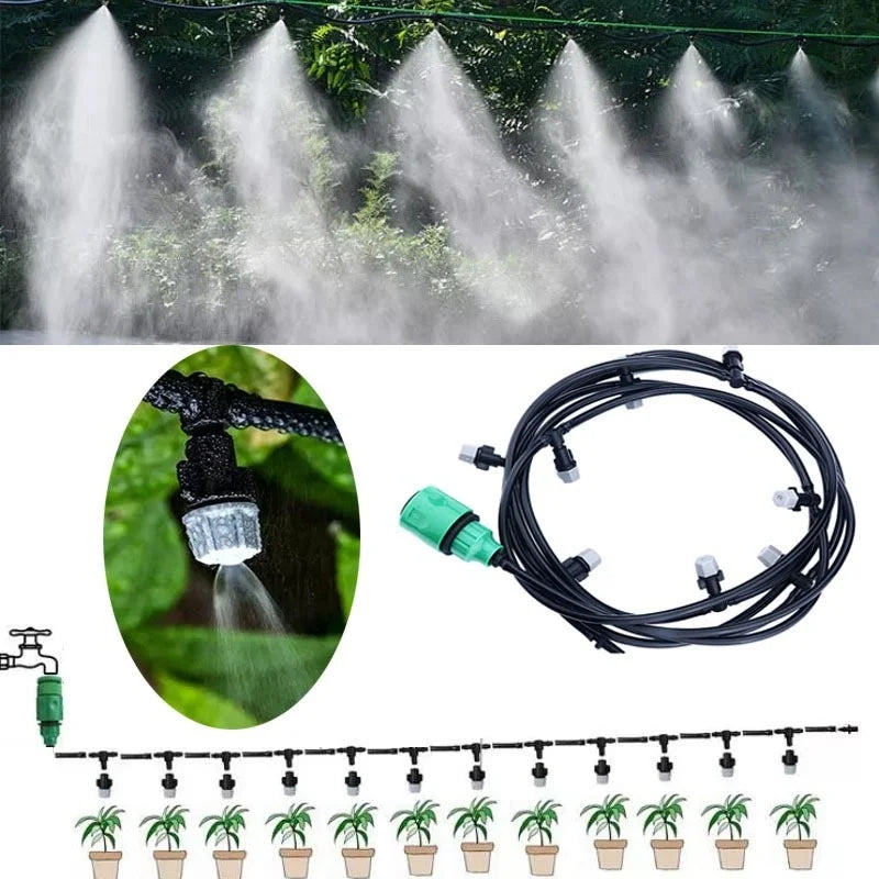 Neue Bewässerung 10 Meter 10 Sprinkler Düsen Wasser Sprayer Beschlagen Nebel Kühlung Düse System Garten Landwirtschaft Sprayer System