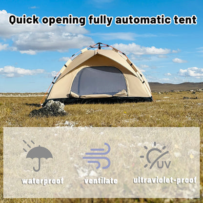 Pop Up Campingzelt 3-4 Personen Automatikzelt Wasserdicht Strandzelt Outdoor