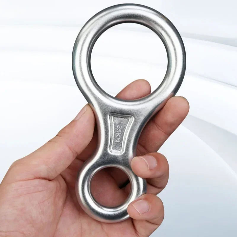 Abseilgerät 8er Aluminium 35 kN – Sicherungsgerät Figure 8 Klettergerät Abseilachter Klettern Canyoning