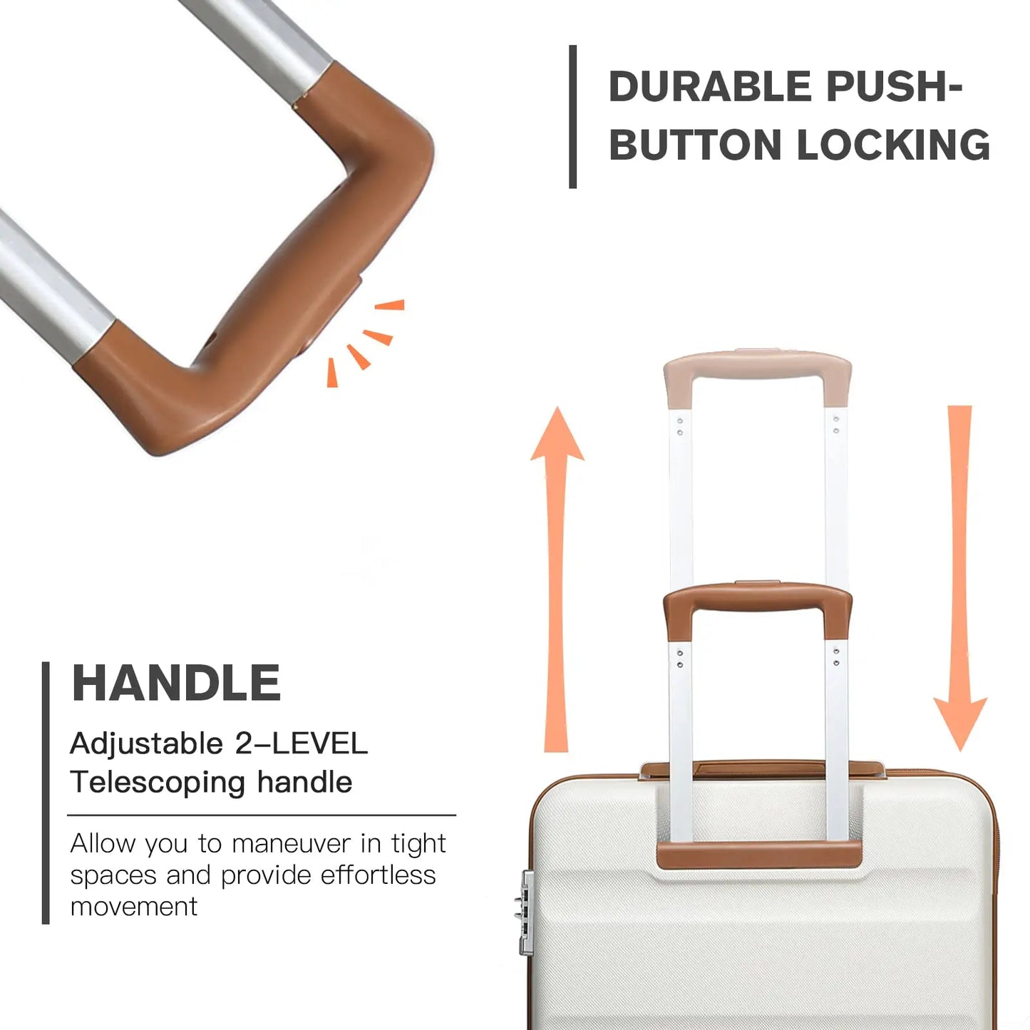 1A Reisekoffer Hartschalenkoffer Trolley ABS Material & TSA- Schloss