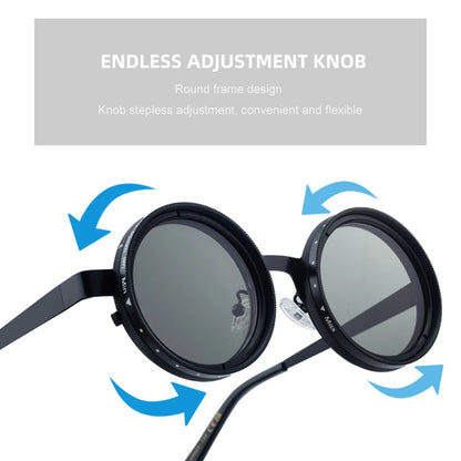 Retro Runde Sonnenbrille Elian Polarisiert TAC Metall Steampunk Unisex