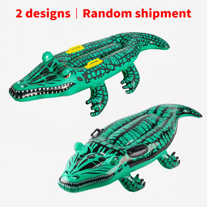 1 Stück aufblasbares Krokodil-Schwimmtier mit Griffen, Wasserspielzeug Alligator-Floß für Strand, Pool und Sommerspaß