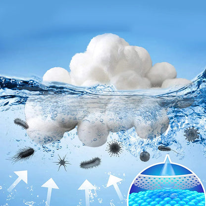 700g Filterball Wasserfaser-Baumwollbälle Schwimmende Kugeln Oberflächenöl-Absorber für Schwimmbäder Filtersand Wiederverwendbarer Filterball