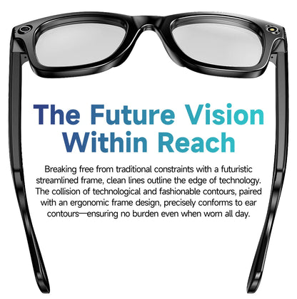 Intelligente Bluetooth-Brille mit Kamera, Videoaufnahme, Sprachsteuerung & KI-Übersetzung. Für Alltag & Action