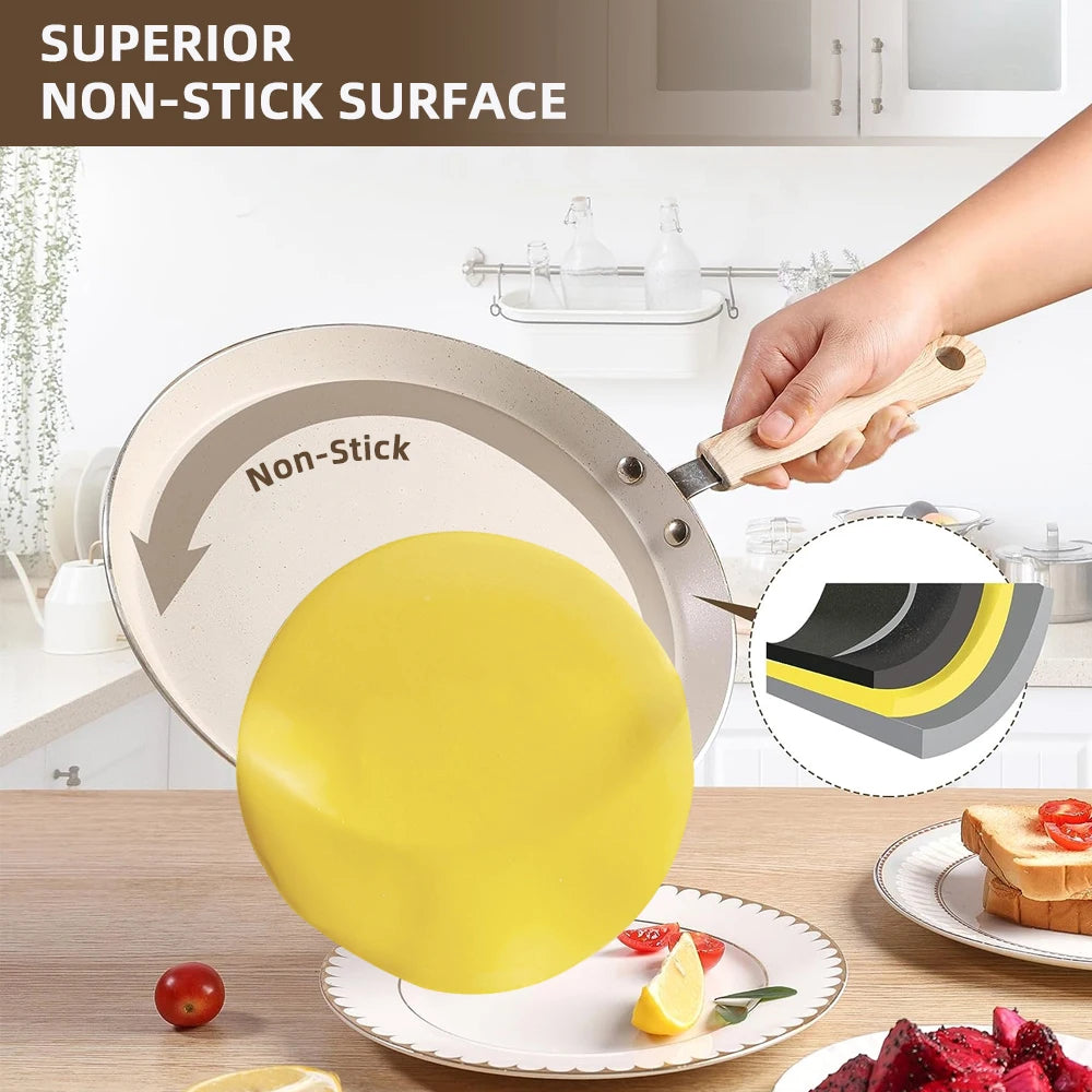 Antihaft Pfannkuchenpfanne – Aluminium Bratpfanne Induktion Gas Eierpfanne Crepes Camping