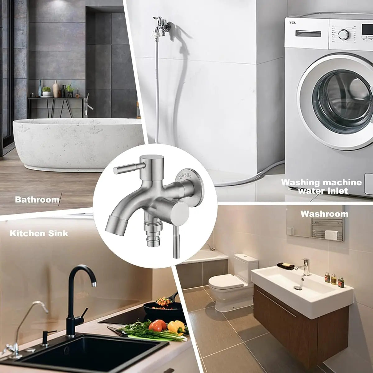 Wasserhahn Edelstahl 304 G1/2 – Mischbatterie für Küche Bad Waschbecken Spüle Einhebel Armatur