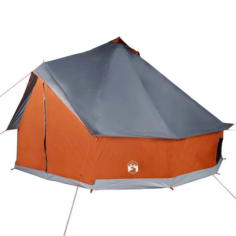 6 Personen Tipi Zelt Familienzelt Wasserdicht Camping Moskitonetz Grau Orange