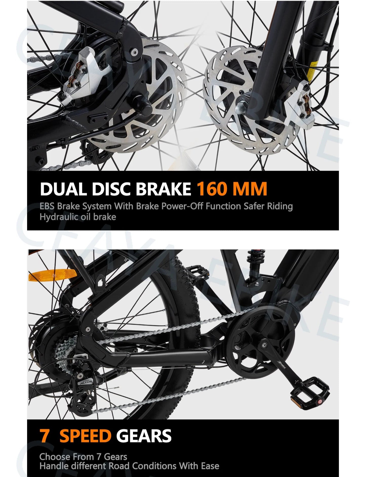 26-Zoll Power E-Mountainbike für Erwachsene 2000W Fat Tire E-Bike Dual Motor Hydraulic Brake - mit 36-monatiger Gewährleistung