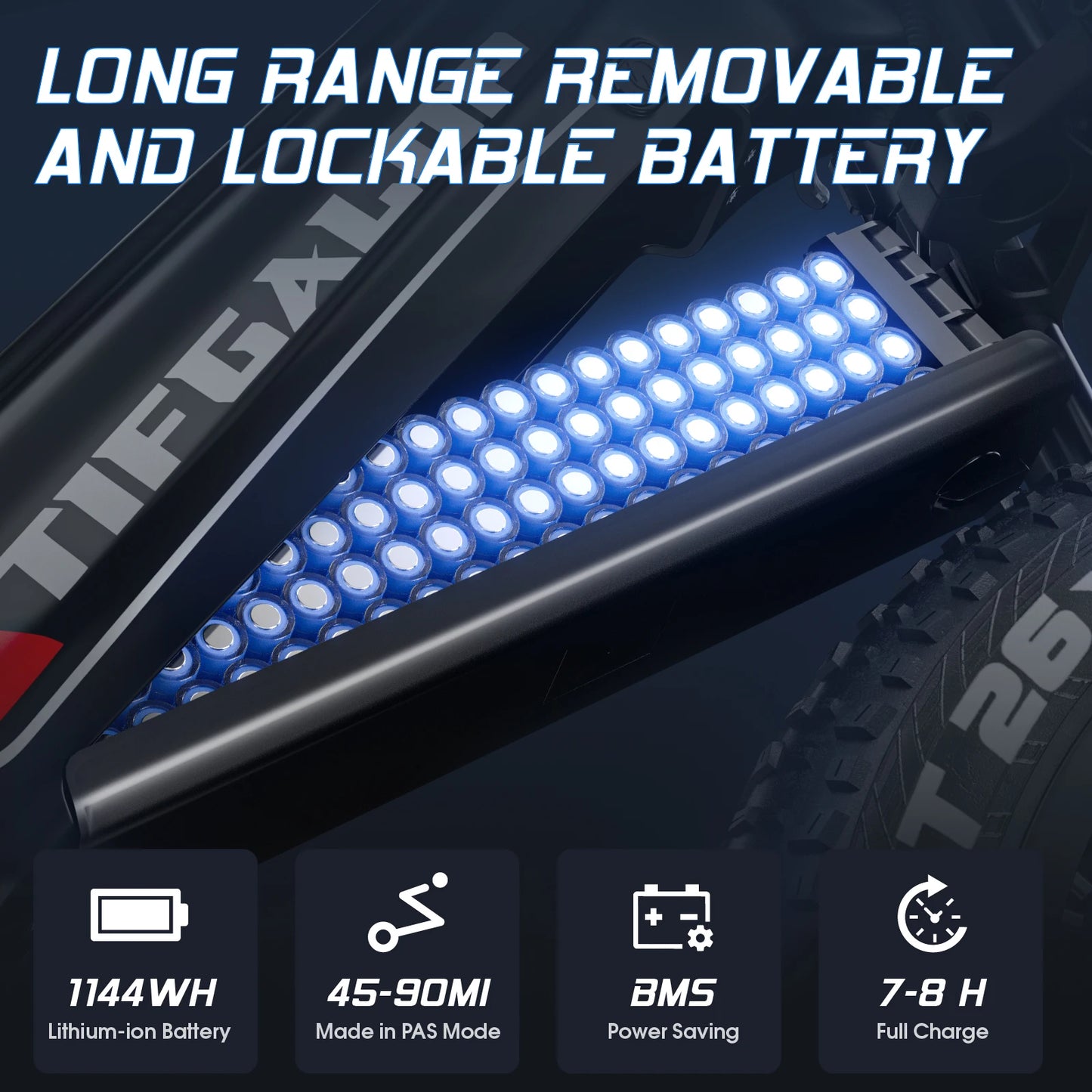 Sportliches 26-Zoll E-Mountainbike| 1000W Motor, 48V 22Ah Akku und hoher Reichweite – mit 36-monatiger Gewährleistung