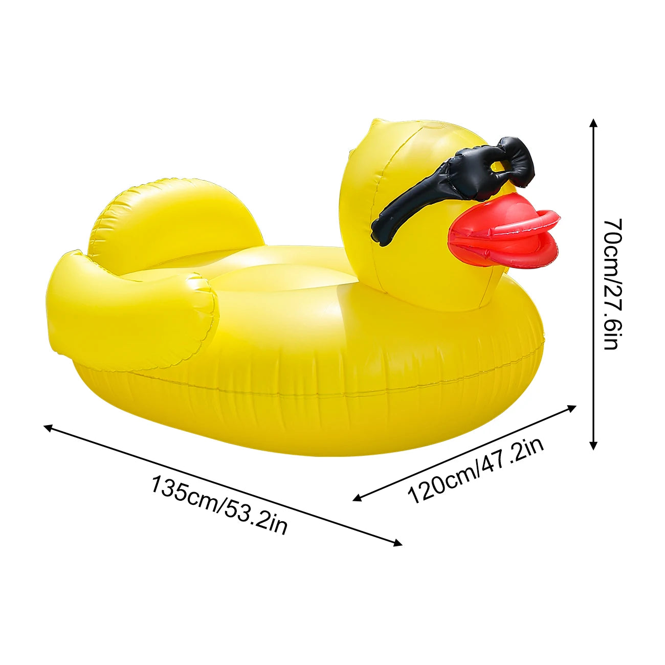 1 Stück Riesige Enten-Schwimmliege, aufblasbar, für Erwachsene, zum Aufsitzen, für Schwimmbad, Sommer, Strand, Wasserspielzeug, Poolparty, schwimmendes Bett