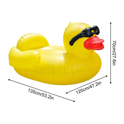 1 Stück Riesige Enten-Schwimmliege, aufblasbar, für Erwachsene, zum Aufsitzen, für Schwimmbad, Sommer, Strand, Wasserspielzeug, Poolparty, schwimmendes Bett
