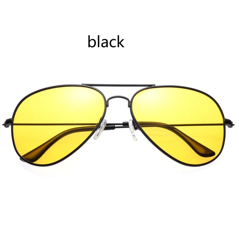 Piloten Sonnenbrille Herren Damen UV400 Vintage Brille Schwarz Gelb Unisex