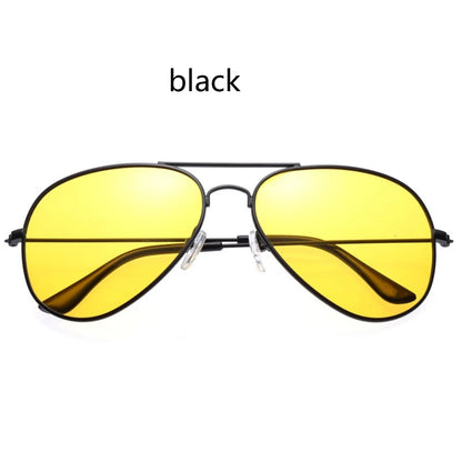 Piloten Sonnenbrille Herren Damen UV400 Vintage Brille Schwarz Gelb Unisex