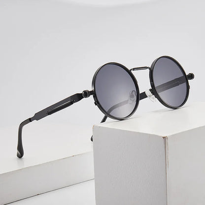 Damen Sonnenbrille Rund Metall Rahmen UV400 Retro Brille Unisex Outdoor