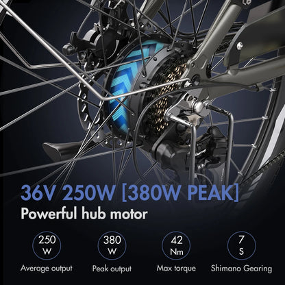 26 -Zoll City Allrounder E-Bike, 250W, 36V 14,5 Ah Akku – mit 36-monatiger Gewährleistung