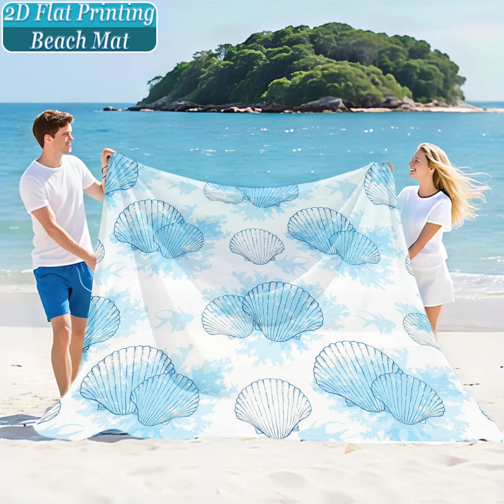 1-teiliges Set, Sommer-Strandmatte für draußen, inklusive 4 Bodenheringen, einzigartiges Druckdesign, lichtbeständig, leicht, schnell trocknend, einfach zu transportieren, wind- und sanddicht, modische und trendige Outdoor