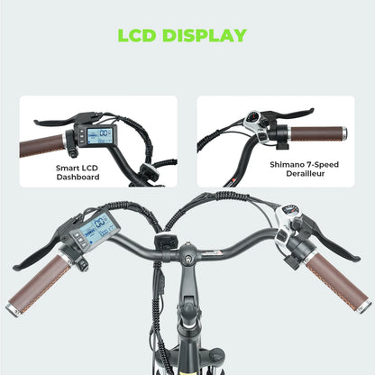 Der stilvolle Retro City-Cruiser 26-Zoll E-Bike für Erwachsene mit 36monatiger Gewährleistung