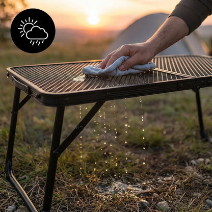 Klappbarer Campingtisch 60x40 cm – Aluminium Outdoor Picknicktisch Falttisch Garten Camping Angeln Schwarz