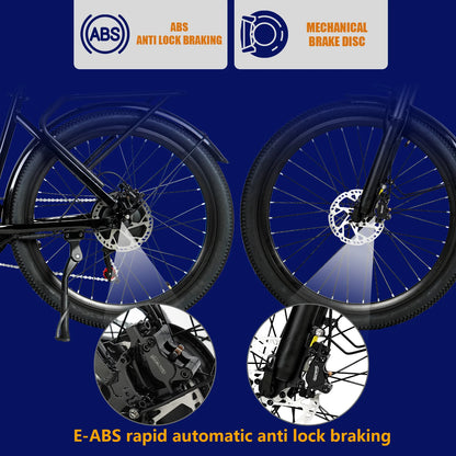 26-Zoll Elektro-Fahrrad 1000W Motor 48V/17Ah, E-Bike für Erwachsene - modernes Design, starke Leistung und hohe Reichweite