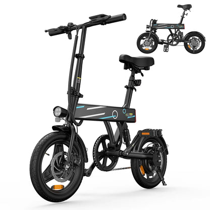 E-Bike – 14" Faltbares Elektrofahrrad mit 250W Motor 36 V / 7,5 Ah, LCD-Display | Citybike bis 25 km/h