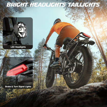 Enduro E-Mountainbike 2000W Power für Erwachsene 52V 24AH 20-Zoll mit 36-monatiger Gewährleistung