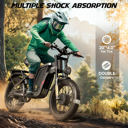 Enduro E-Mountainbike 2000W Power für Erwachsene 52V 24AH 20-Zoll mit 36-monatiger Gewährleistung