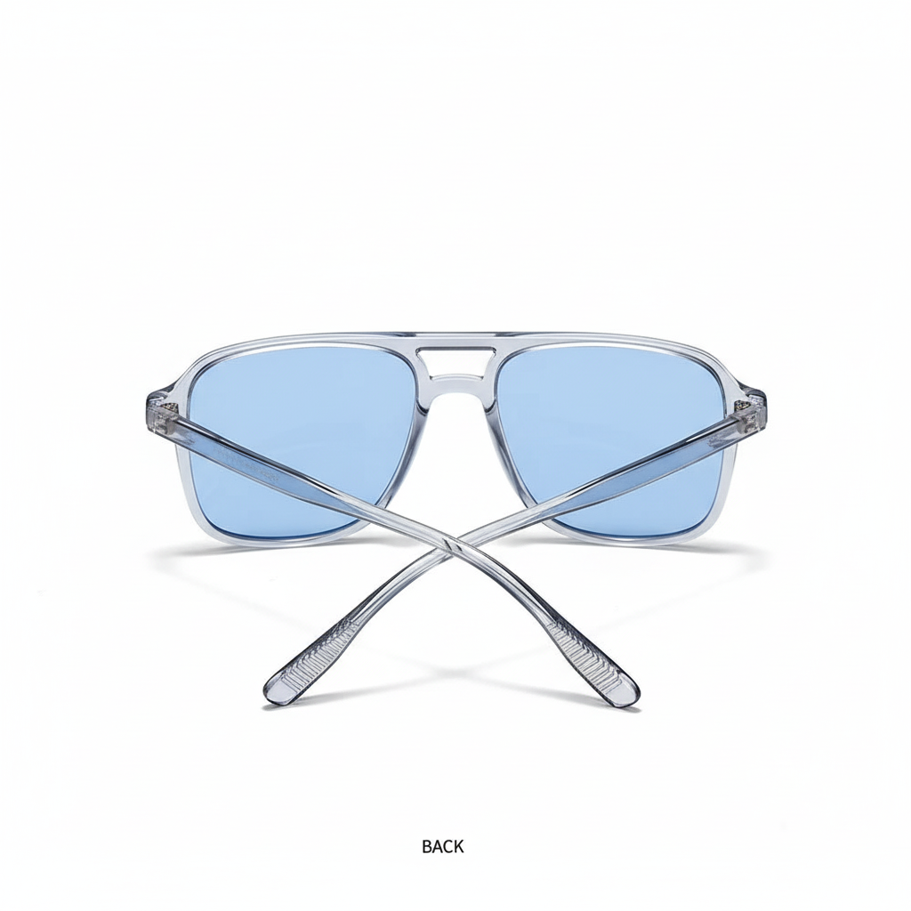 Sonnenbrille Rückansicht gekreuzt